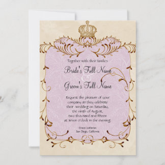 Regal Egrets, Swirls & Damask - Invitación a la bo
