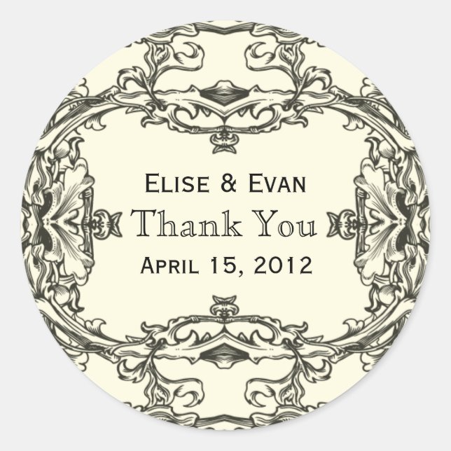 Regal Elegance Gracias Pegatinas (Anverso)