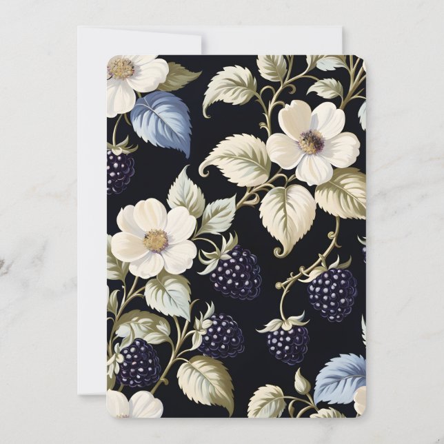 Regal Floral Elegance: Invitación a una fiesta de  (Reverso)