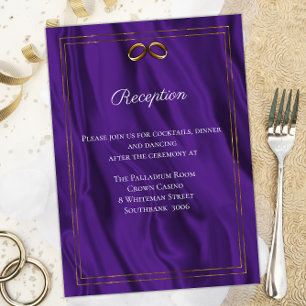 Regal Silk Golden Rings Purple Wedding Recepción