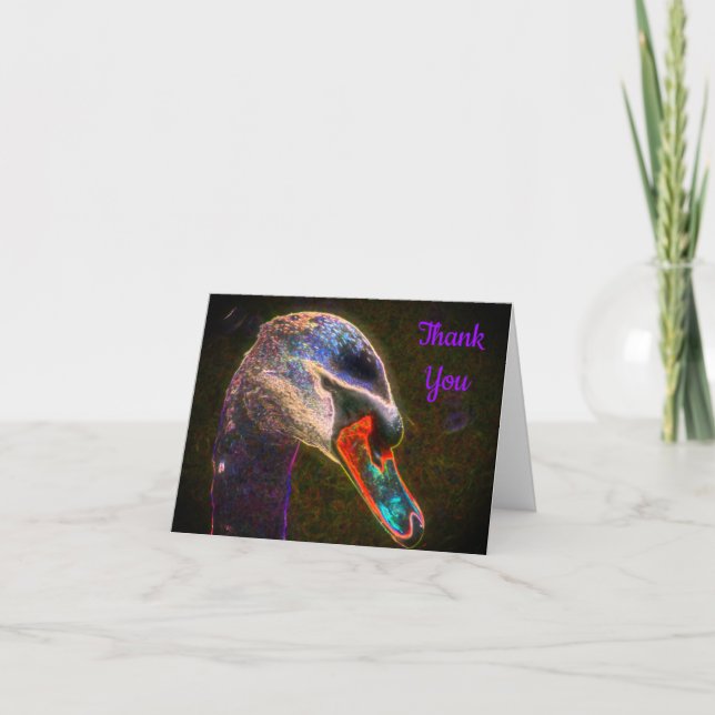 Regal Swan Nature Art Tarjeta de agradecimiento (Anverso)