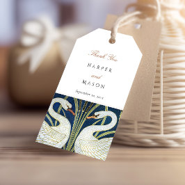 Regal Swan Pair Boda etiqueta de regalo