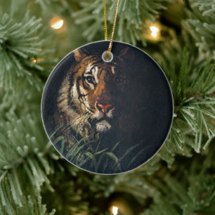 Regal Tiger Gaze - Ornamento de arte retro