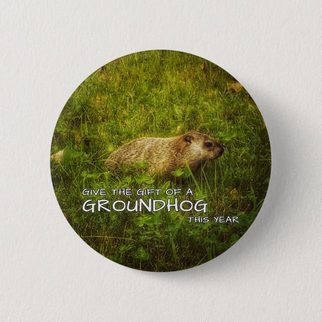 Regale un botón de Groundhog de este año (Anverso)