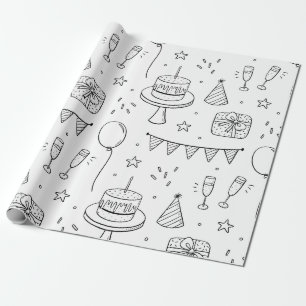 Regalo 16- Patrón de papel de envoltura de cumpleaños