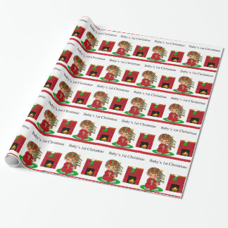 Regalo 1r papel de embalaje del navidad del bebé