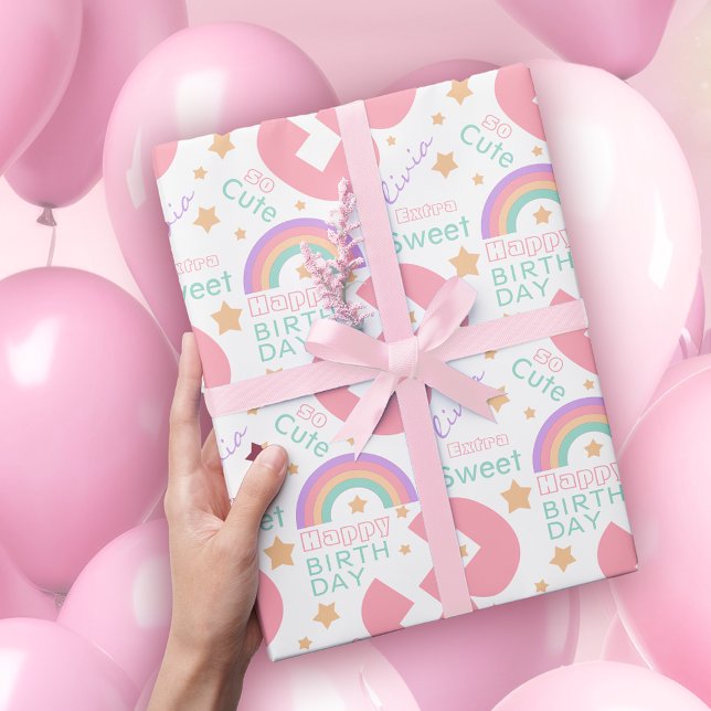 Regalo 3.ᵉʳ Papel de envolvimiento de arcoiris rosado (Subido por el creador)