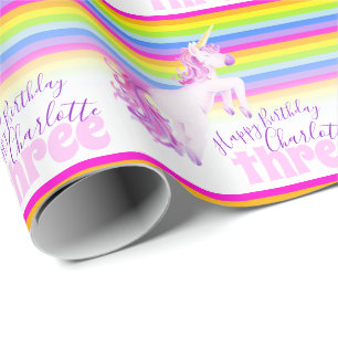 Regalo 3ro papel de embalaje del arco iris del arte del