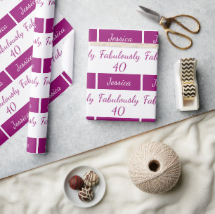 Regalo 40.º cumpleaños Pink fabulosamente 40 Papel de env