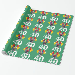 Regalo 40.o Papel de envoltorio para regalos del verde