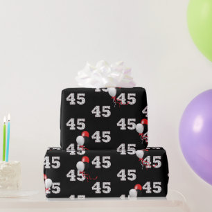 Regalo 45.º Balón de cumpleaños Papel de envolvimiento