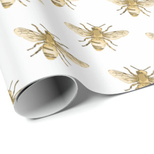 Regalo Abeja de miel en patrón de vuelo sobre papel de en