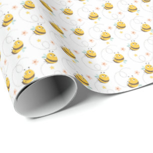Regalo Abejas de burbujas y flores envolver papel