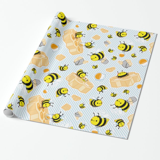 Regalo ¡ABEJAS! Papel de embalaje (Desenrollado)