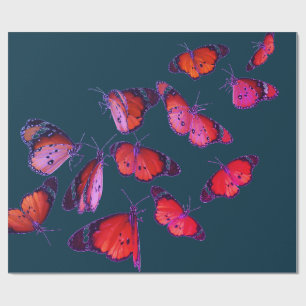 Regalo Acondicionamiento de papel AZUL CON MARIPOSAS