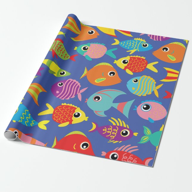 Regalo Acuario de peces dorados Cute Papel de envolvimien (Desenrollado)