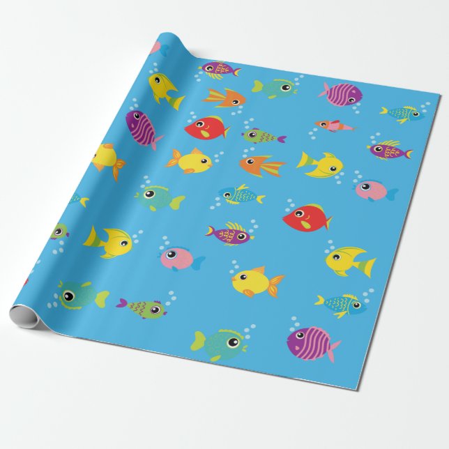 Regalo Acuario de peces dorados Cute Papel de envolvimien (Desenrollado)