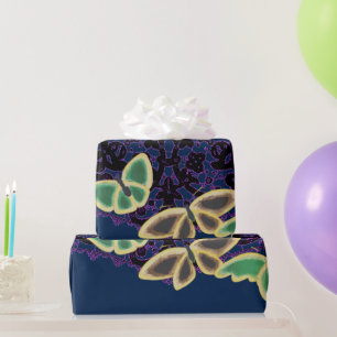 Regalo AJUSTE DE BOTONES JAPONESES DE papel EN AZUL