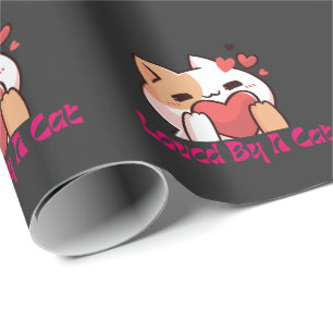 Regalo "Amado Por Un Gato Corazón Dulce Papel de Regalo"