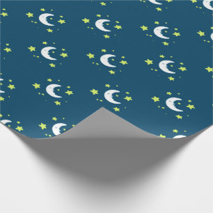 Regalo Amarillo de la luna y de las estrellas en el papel