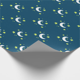 Regalo Amarillo de la luna y de las estrellas en el papel
