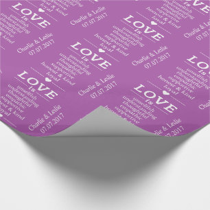 Regalo "Amor es" nombres personalizados papel de envoltur