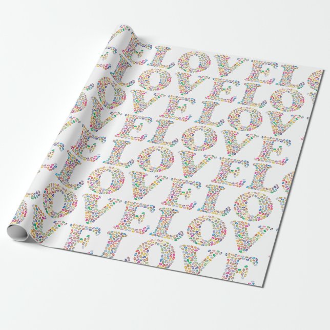Regalo AMOR - papel de envoltura colorido (Desenrollado)