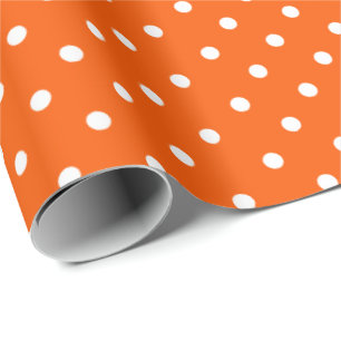 Regalo Anaranjado Papel de ajuste de puntos de polka bl