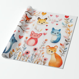 Regalo Animales cortos adorables Papel de envolvimiento