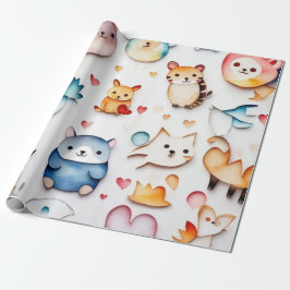 Regalo Animales cortos adorables Papel de envolvimiento