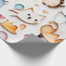 Animales cortos adorables Papel de envolvimiento