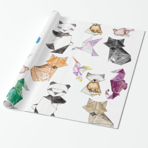 Regalo Animales de papel geométricos dibujados mano lind