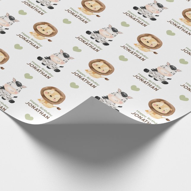 Regalo Animales safari silvestres de papel de envolvimien (Esquina)