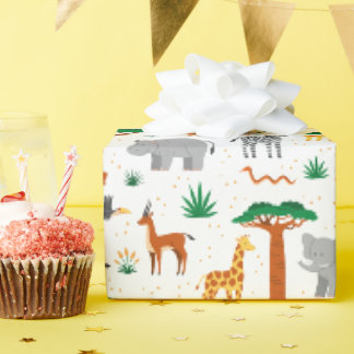Regalo Animales salvajes felices en el papel de envolver