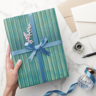 Regalo Aqua Grunge Stripes Papel de envolver