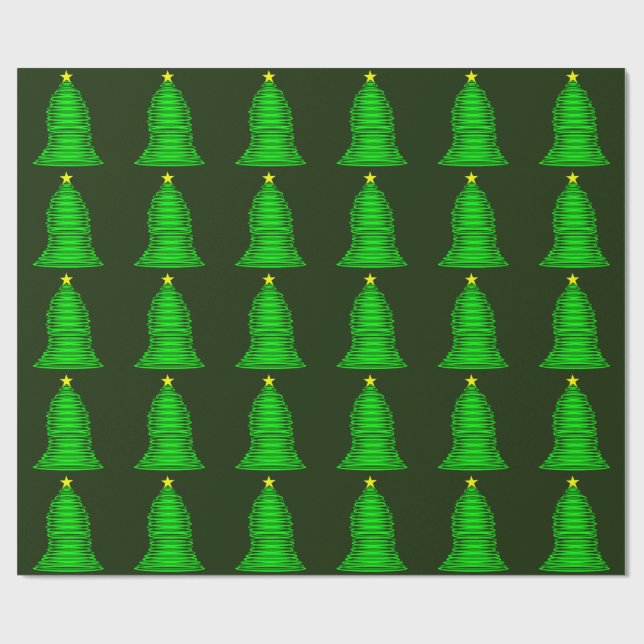 Regalo Árbol de Navidad con papel de envolvimiento verde  (Superficie plana)