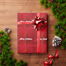 Regalo Árbol de Navidad de Papel Fondo Rojo