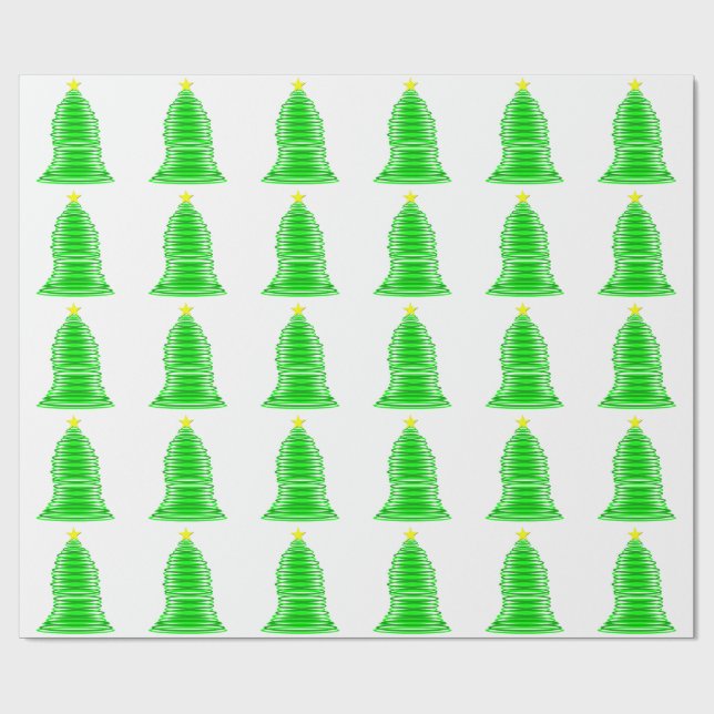 Regalo Árbol de Navidad Verde Con Papel De Envoltura De E (Superficie plana)