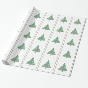 Regalo Árbol de navidad verde elegante en el papel de