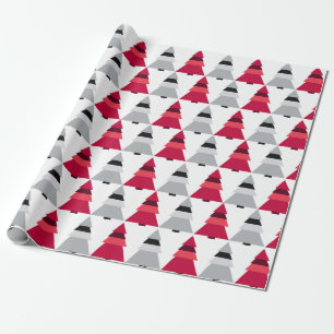 Regalo Árboles de Navidad rojos y grises dan papel de env
