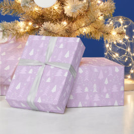 Regalo Árboles de Navidad violetas y breves Papel de envo