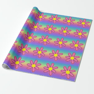 Regalo Arcoiris y papel de relleno de flores