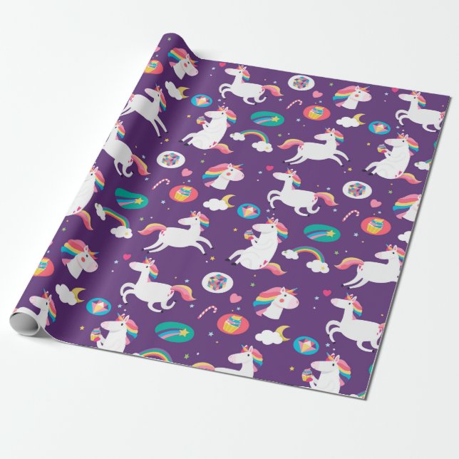 Regalo Arcos de lluvia y papel de unicornio (Desenrollado)
