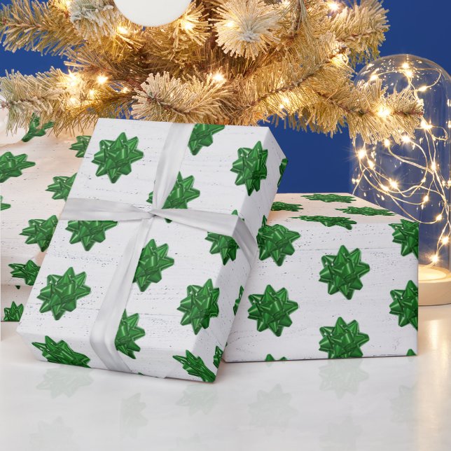 Regalo Arcos verdes sobre papel de envolvimiento de mader (Vacaciones)