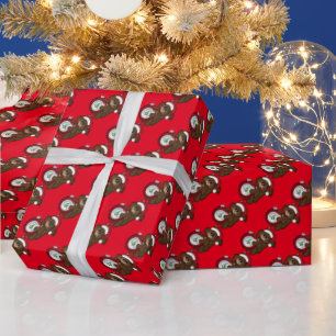 Regalo ardilla de bulbo de navidades Papel de envoltura d
