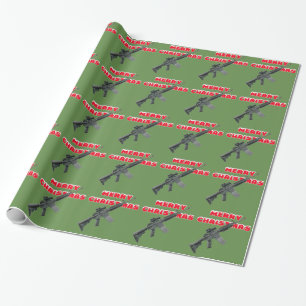 Regalo Armas M4, papel de envolvimiento navideño