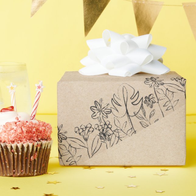 Regalo Arte de línea en papel kraft (Fiesta de cumpleaños )