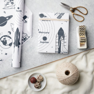 Regalo Astronautas de nave espacial Papel de ajuste de si