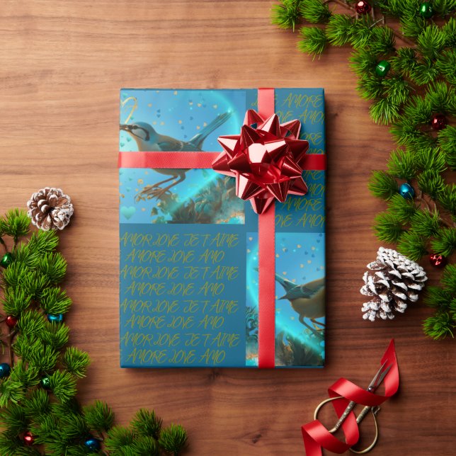 REGALO AVES DE AMOR - AZUL DE PAPEL DE RAPAS (Regalo de vacaciones)