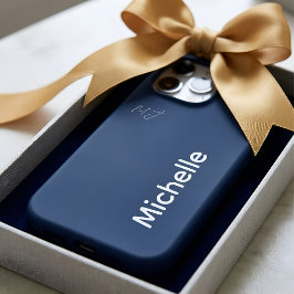 Regalo azul marino de nombre personalizado minimal